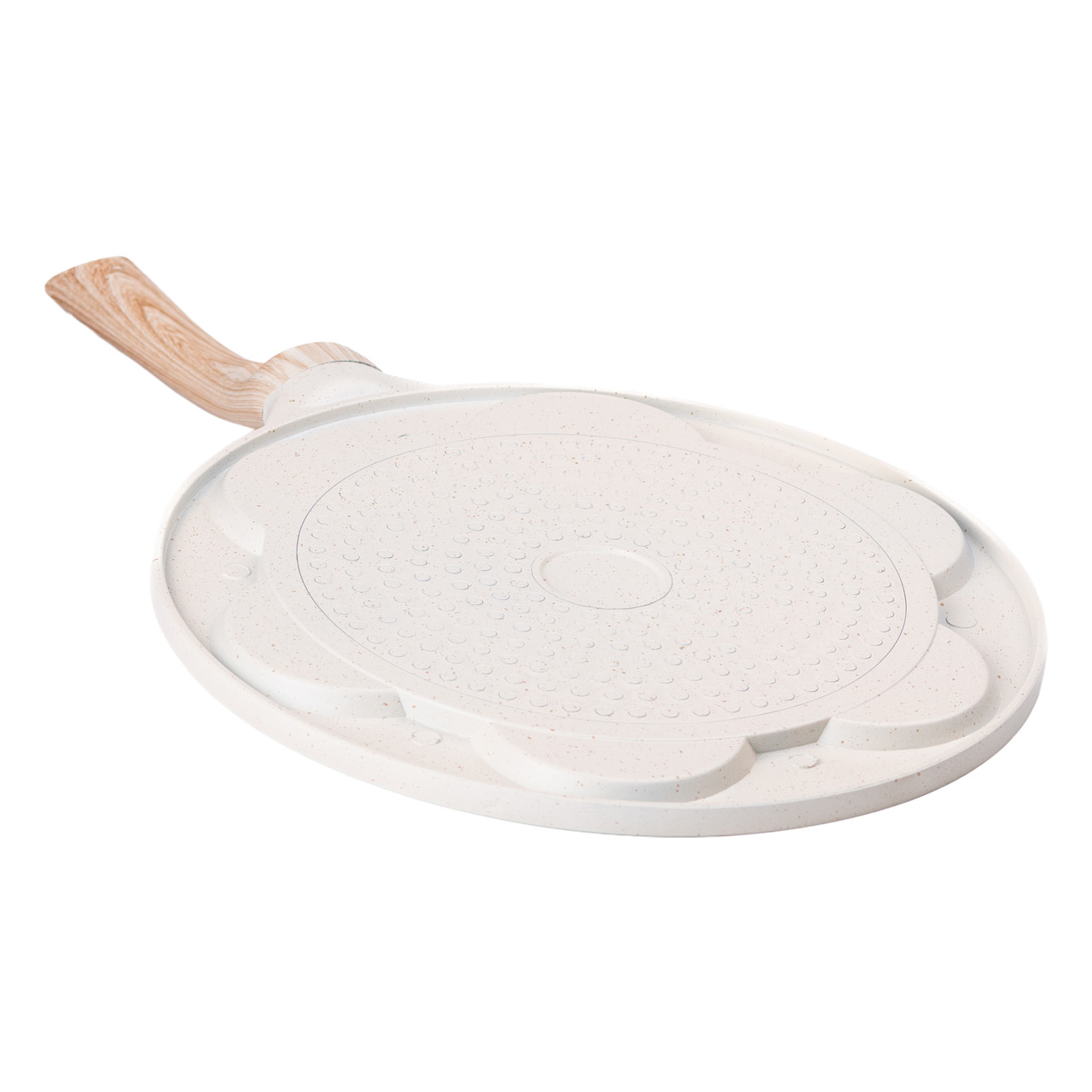Сковорода з антипригарним покриттям 26 см для млинців, яєць та оладок 7-сегментна кругла бежева
