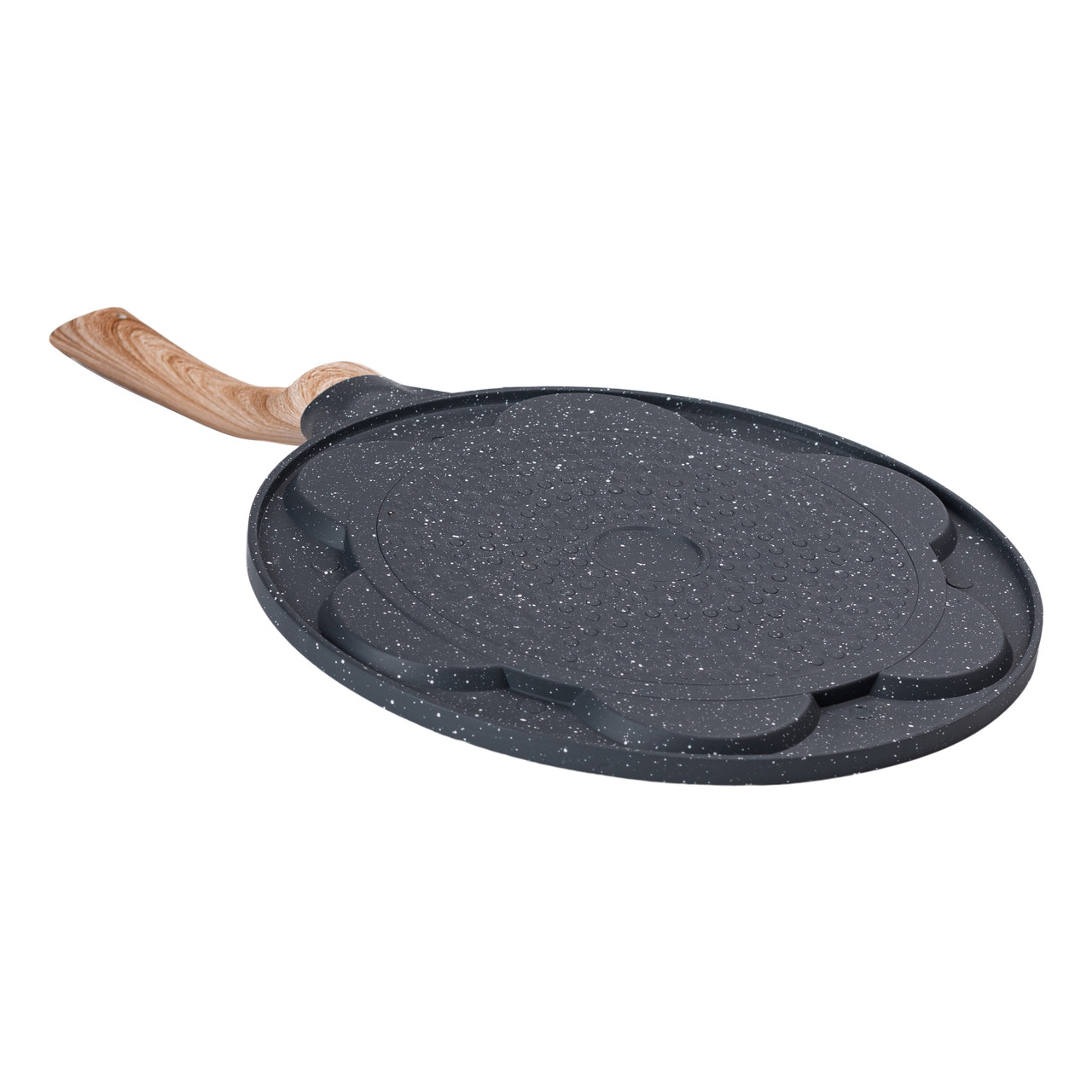 Сковорода з антипригарним покриттям 26 см для млинців, яєць та оладок, 7-секційна кругла сіра