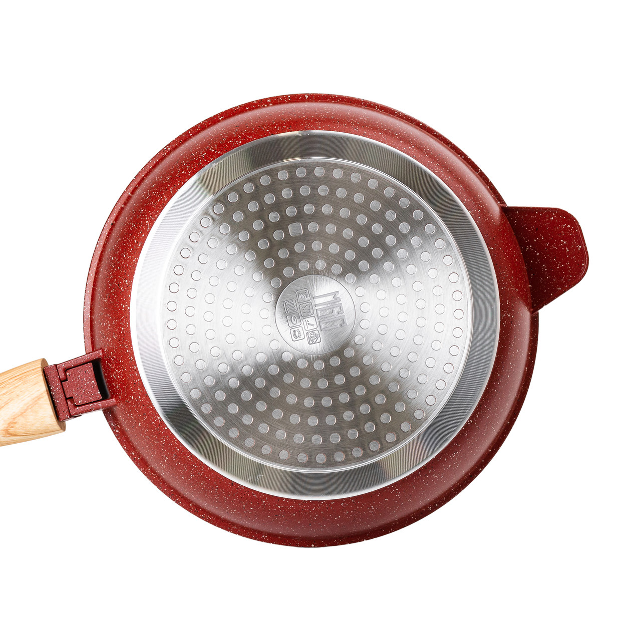 Алюмінієва глибока сковорода (2,4 л) зі скляною кришкою Ø 24 см Червоний MGC