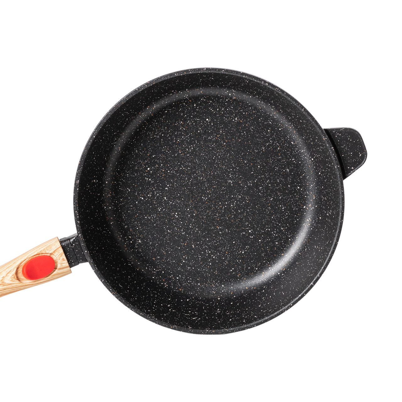 Алюмінієва глибока сковорода (3,5 л) зі скляною кришкою Ø28 см чорна MGC