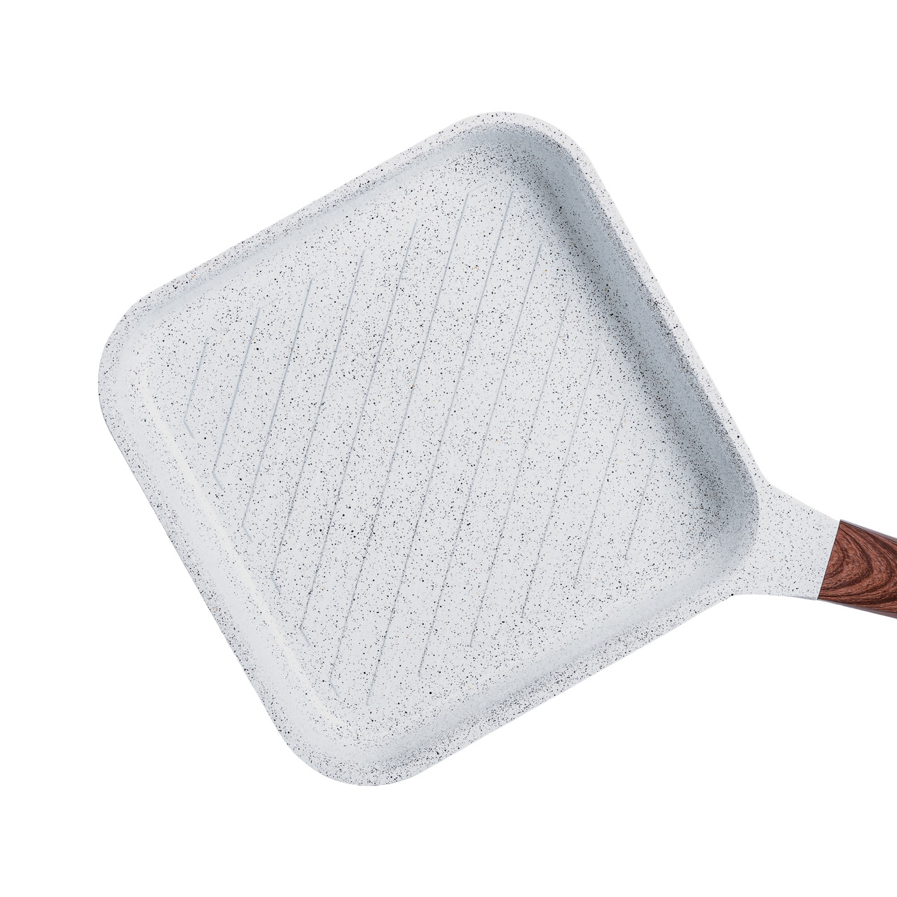 Сковорода-гриль алюмінієва, квадратна, 2,5 л, з антипригарним покриттям, 24 см MGC White