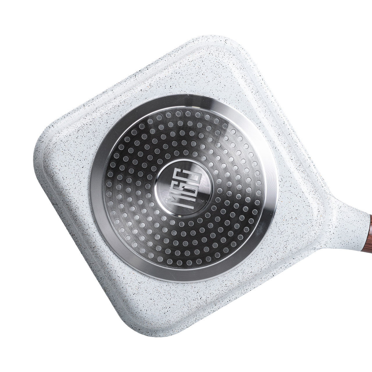 Сковорода-гриль алюмінієва, квадратна, 2,5 л, з антипригарним покриттям, 24 см MGC White