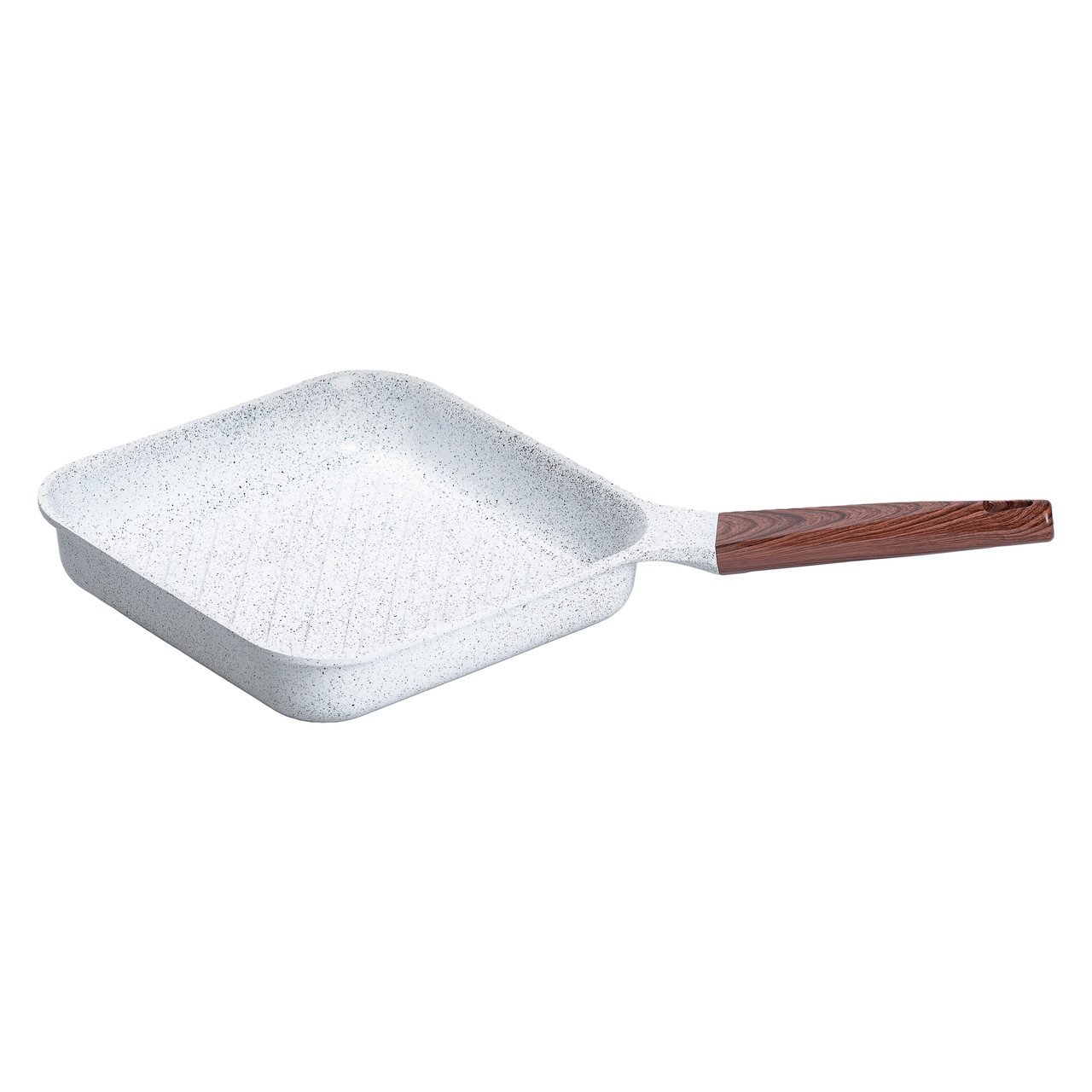 Сковорода-гриль алюмінієва, квадратна, 2,5 л, з антипригарним покриттям, 24 см MGC White