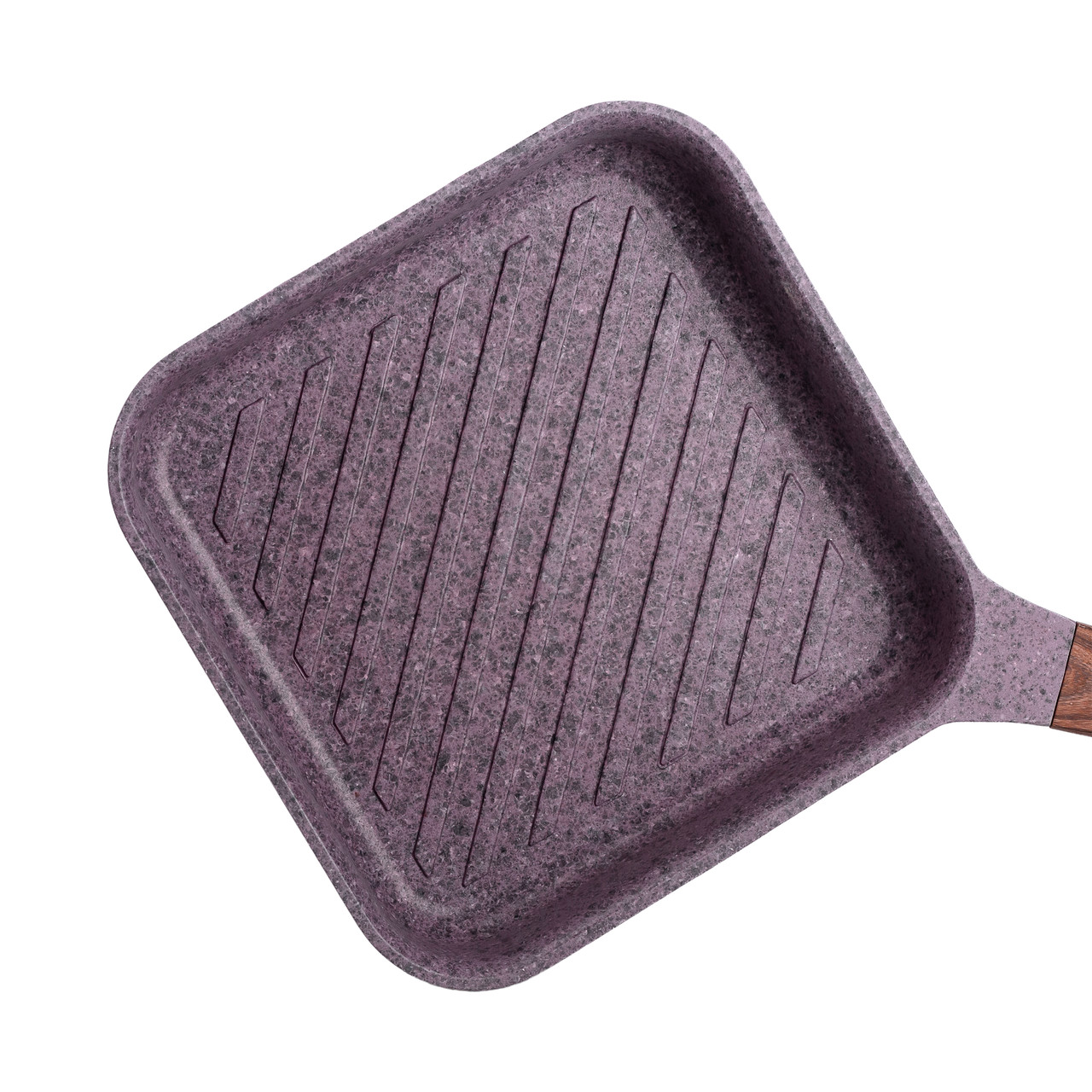 Сковорода-гриль алюмінієва, квадратна, 2,5 літри, з антипригарним покриттям, 24 см, MGC Purple.