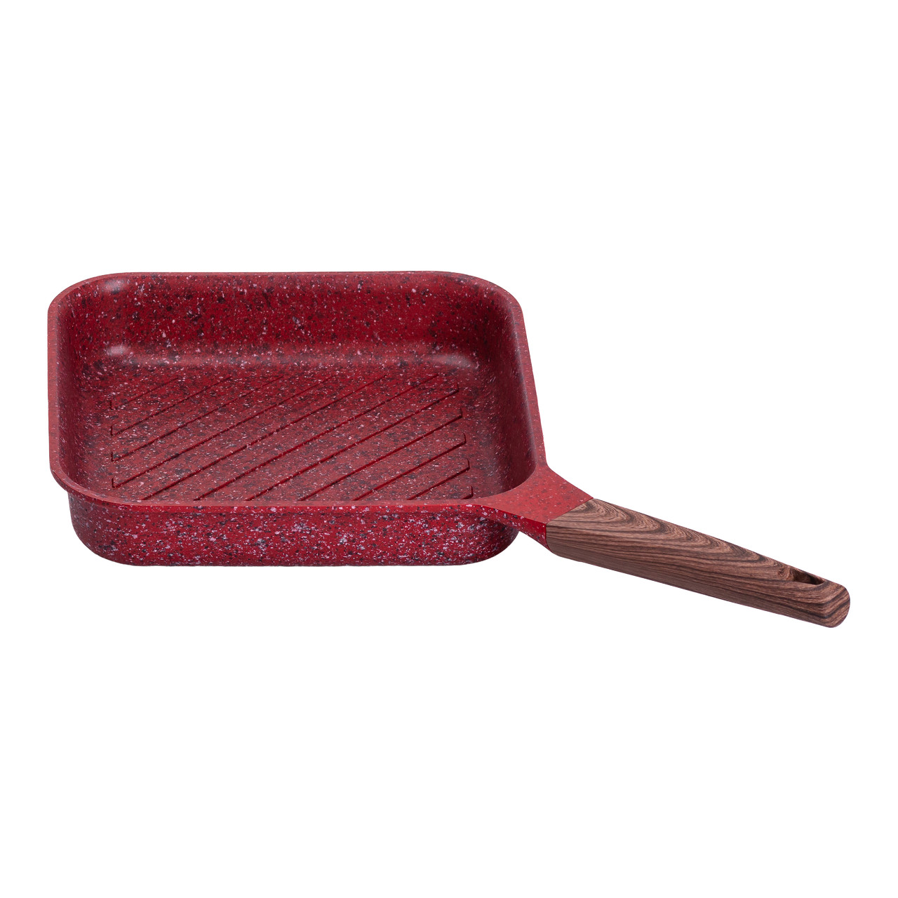 Сковорода-гриль алюмінієва, квадратна, 2,5 л, з антипригарним покриттям, 24 см MGC Red