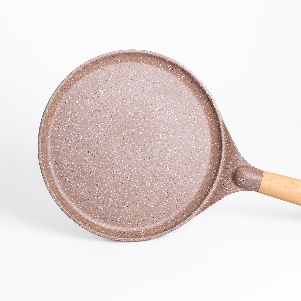 Алюмінієва млинцева сковорода з мармуровим антипригарним покриттям Ø 26 см, товсте дно MGC кавового кольору