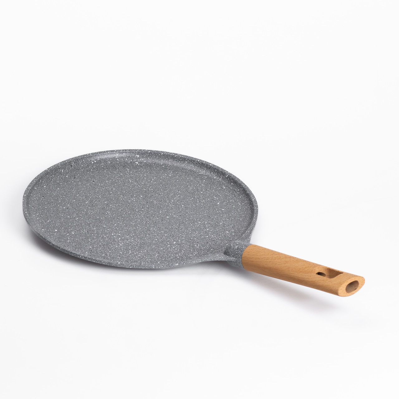 Алюмінієва млинцева сковорода з мармуровим антипригарним покриттям Ø 28 см, товсте дно MGC сірий