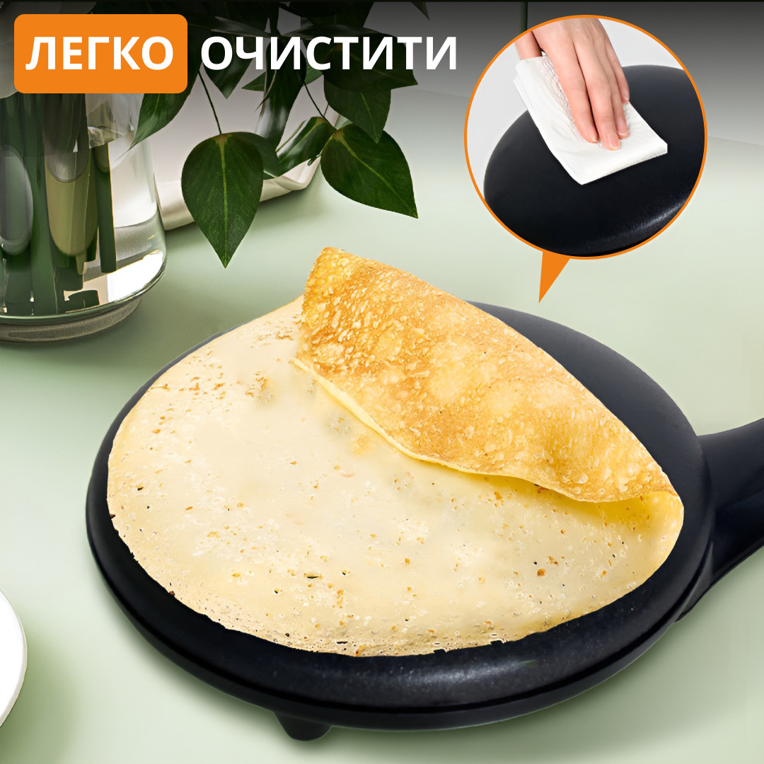 Сковорода для млинців електрична з антипригарним покриттям діаметр 20 см Sokany 650 Вт