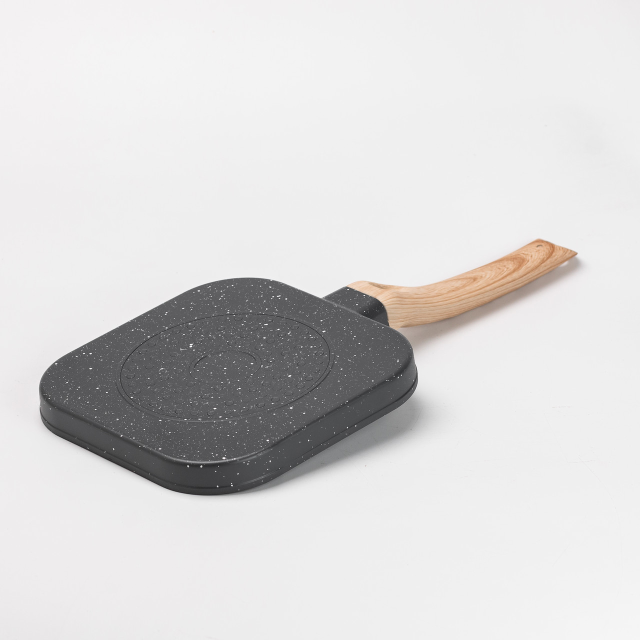 Сковорода гриль квадратна 18×18 см рифлена з гранітним покриттям сіра