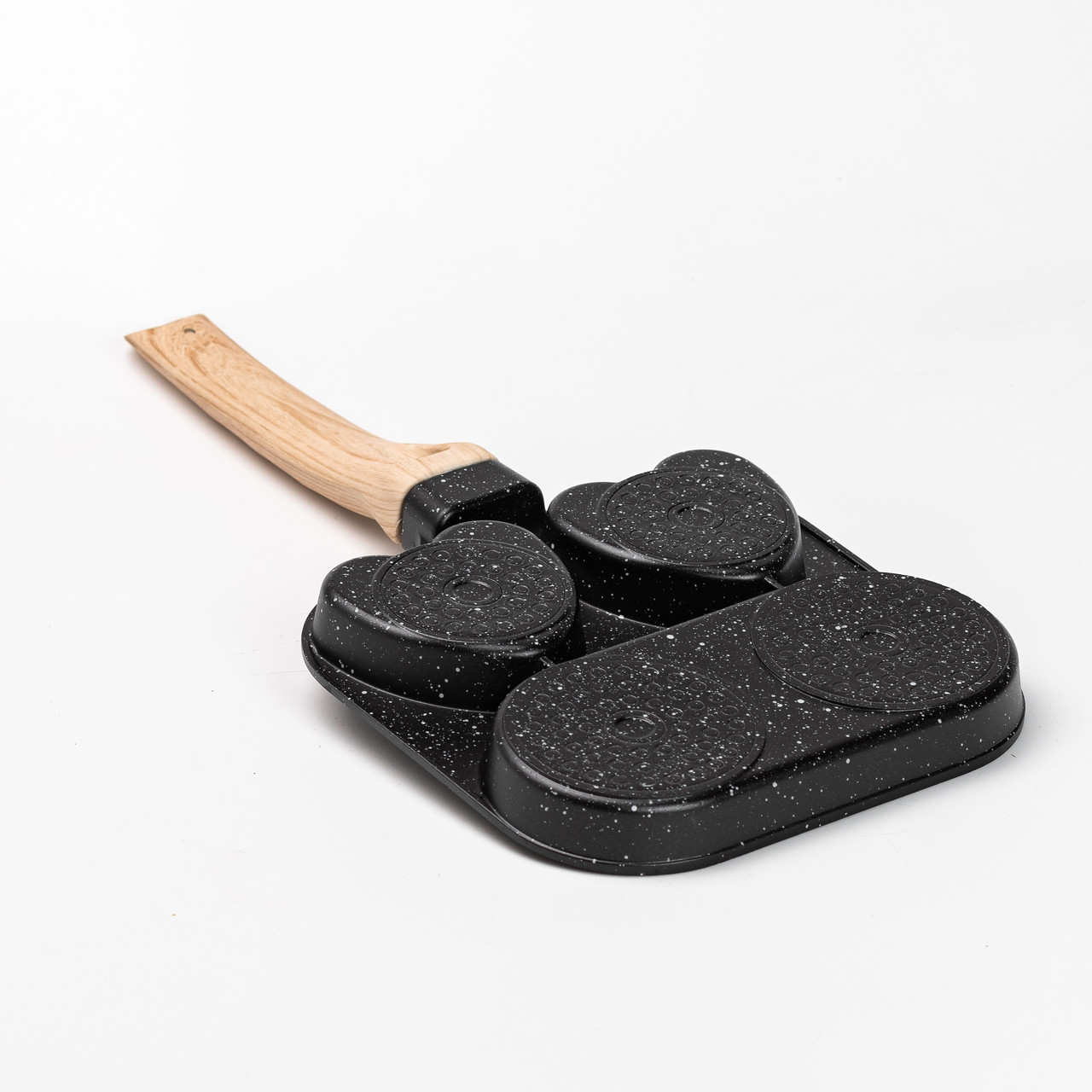 Сковорода квадратна порційна на 3 секції з антипригарним покриттям для всіх плит чорна