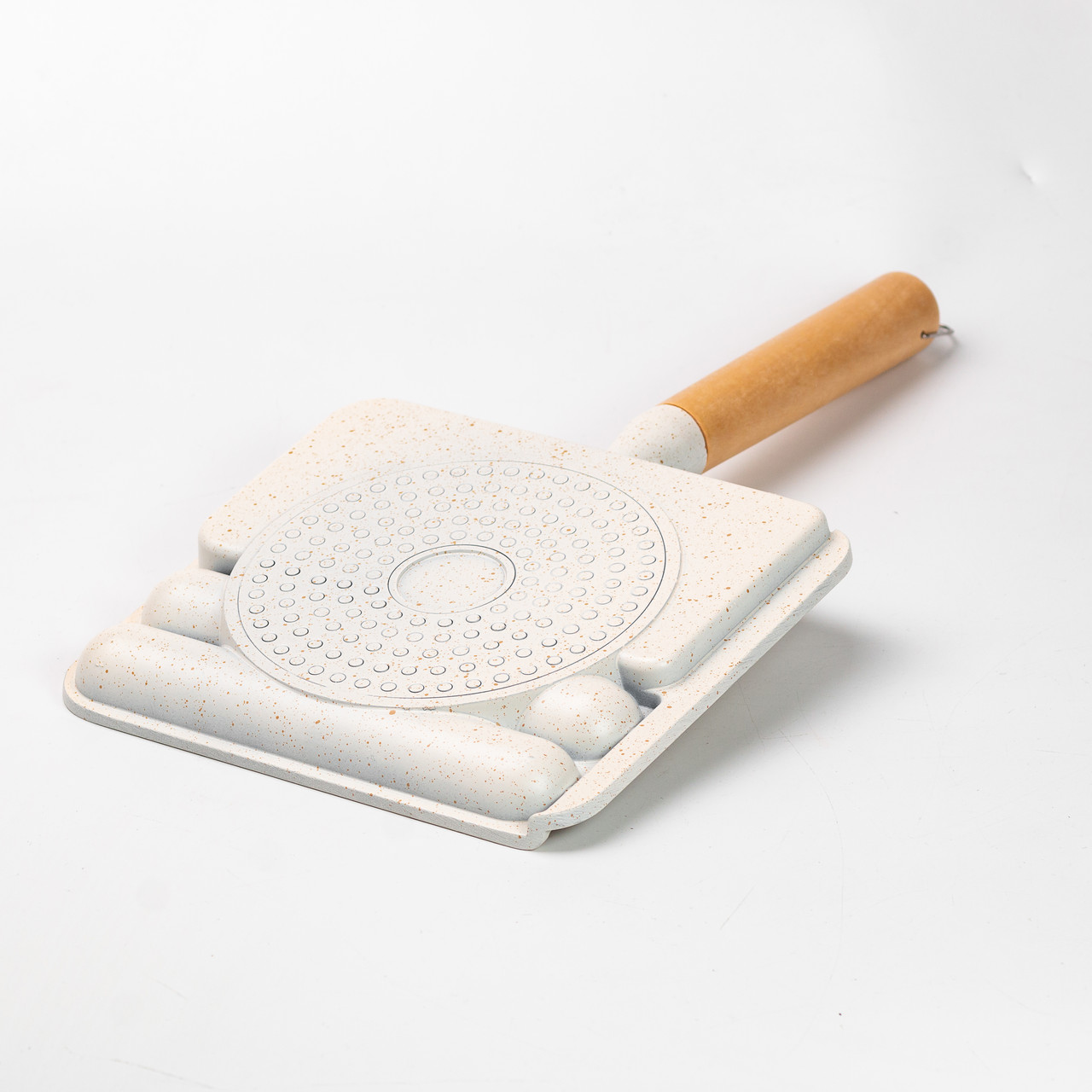 Сковорода прямокутна на 3 секції з антипригарним покриттям бежева