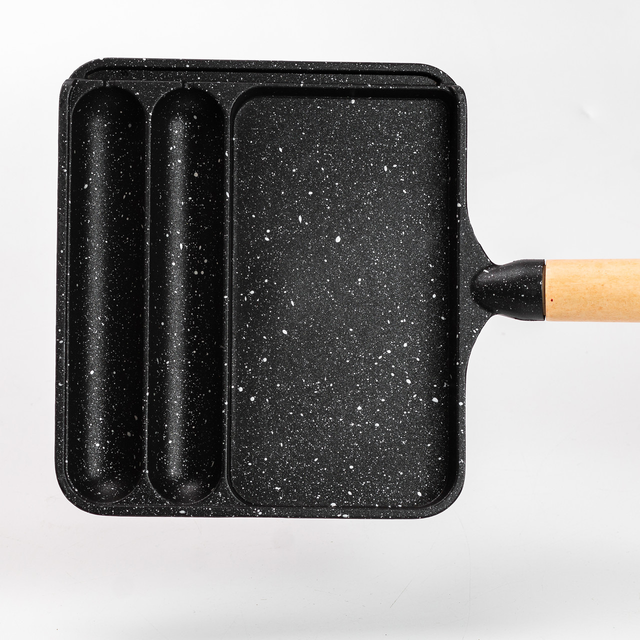 Сковорода прямокутна на 3 секції з антипригарним покриттям чорна