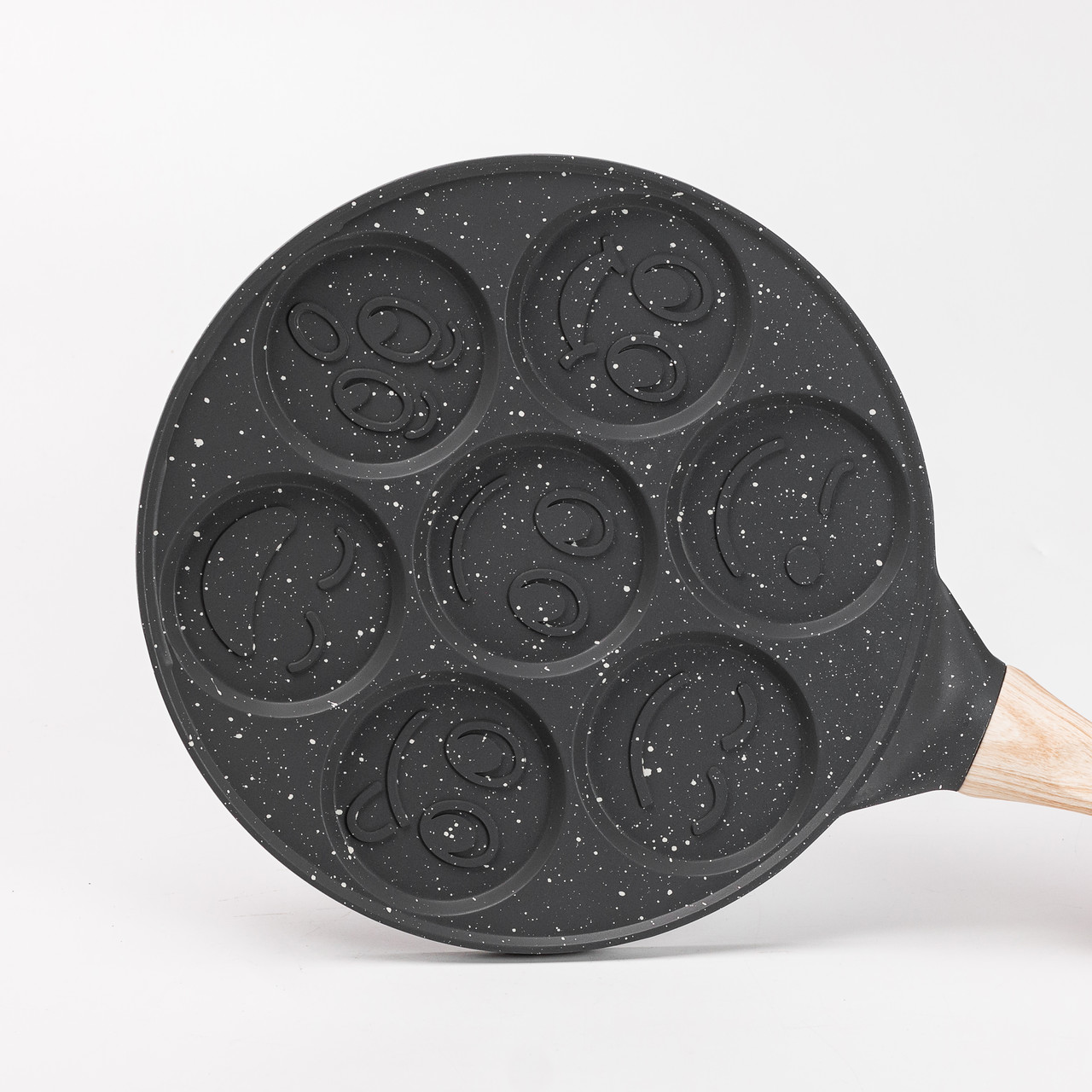 Сковорода смайл Ø 26.5 (см) на 7 секцій для панкейків чорна