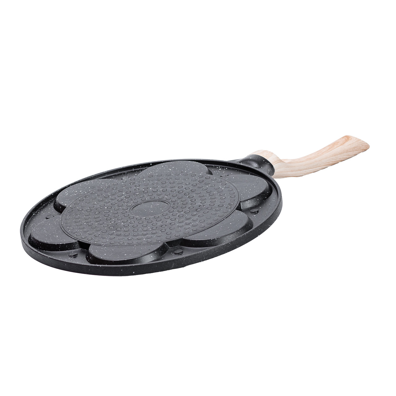 Сковорода смайл Ø 26.5 (см) на 7 секцій для панкейків чорна