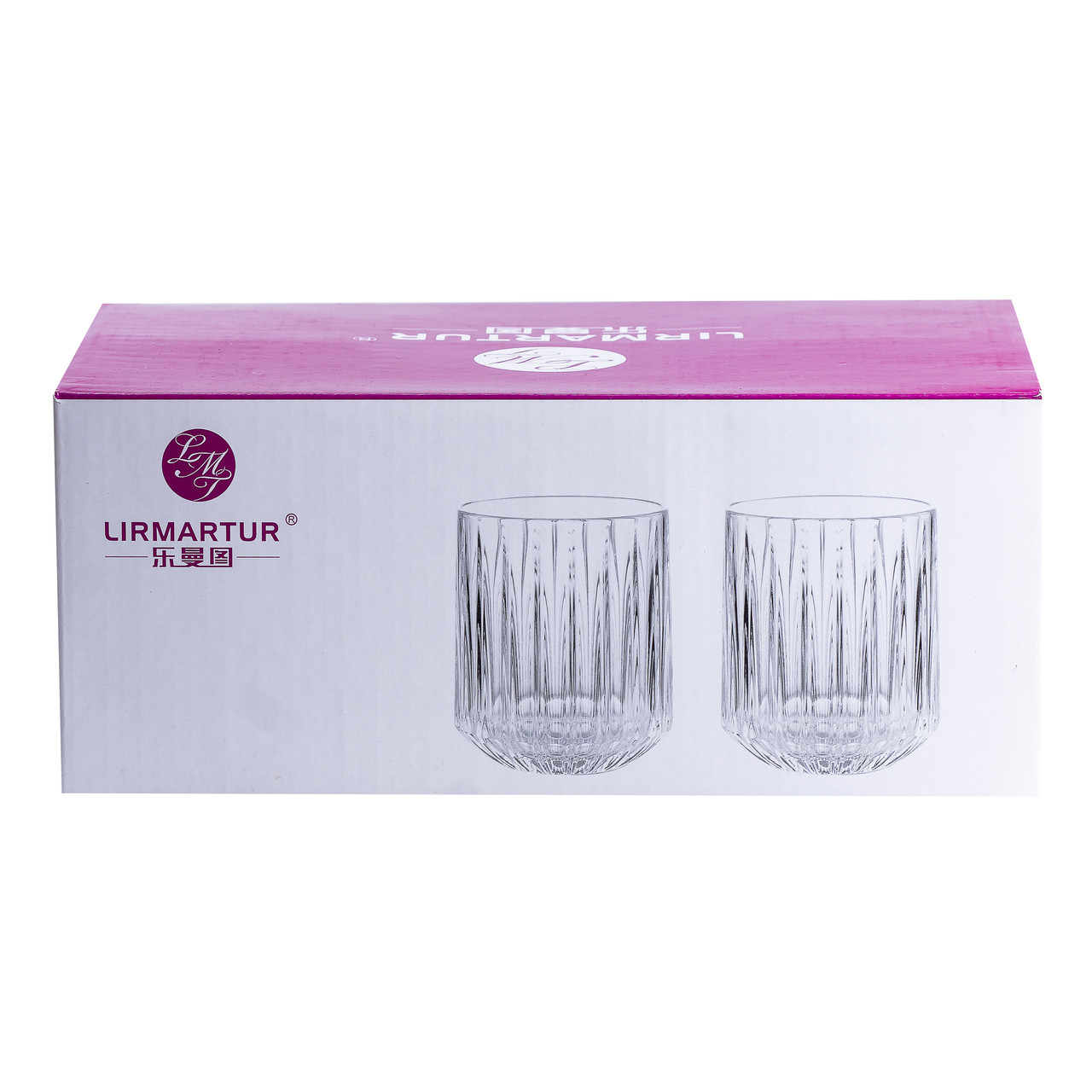 Набір склянок скляних 6 штук по 315 мл прозорий із золотим обідком