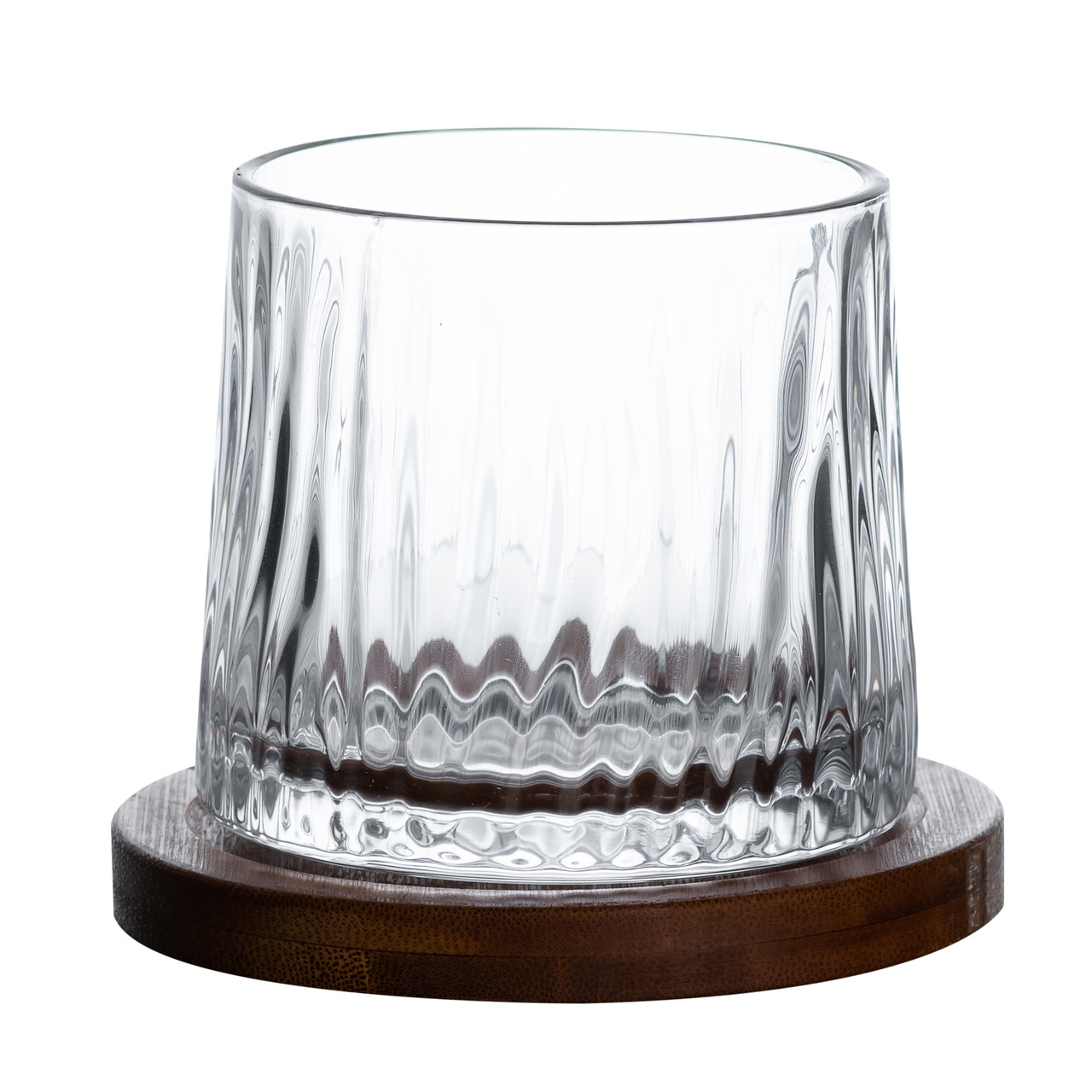 Склянка для віскі Dorf 300 мл Jiga Rotating Rocks glass з дерев&apos;яною підставкою