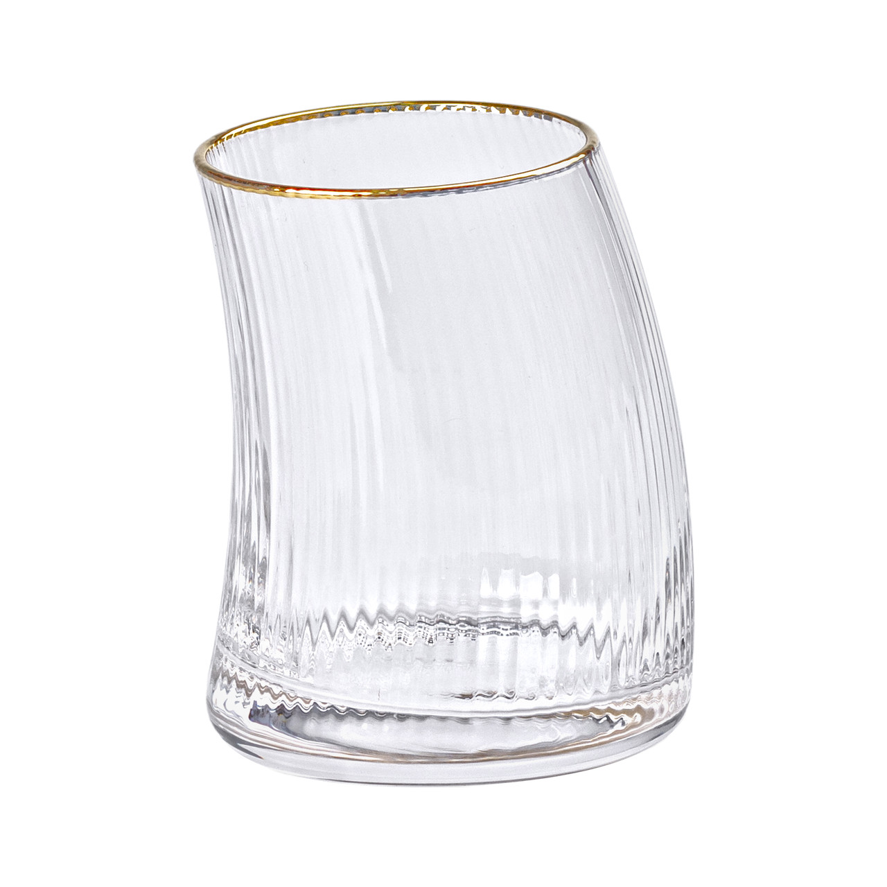 Набір із 6 склянок 400 мл із вигнутими стінками та вертикальним рифленням