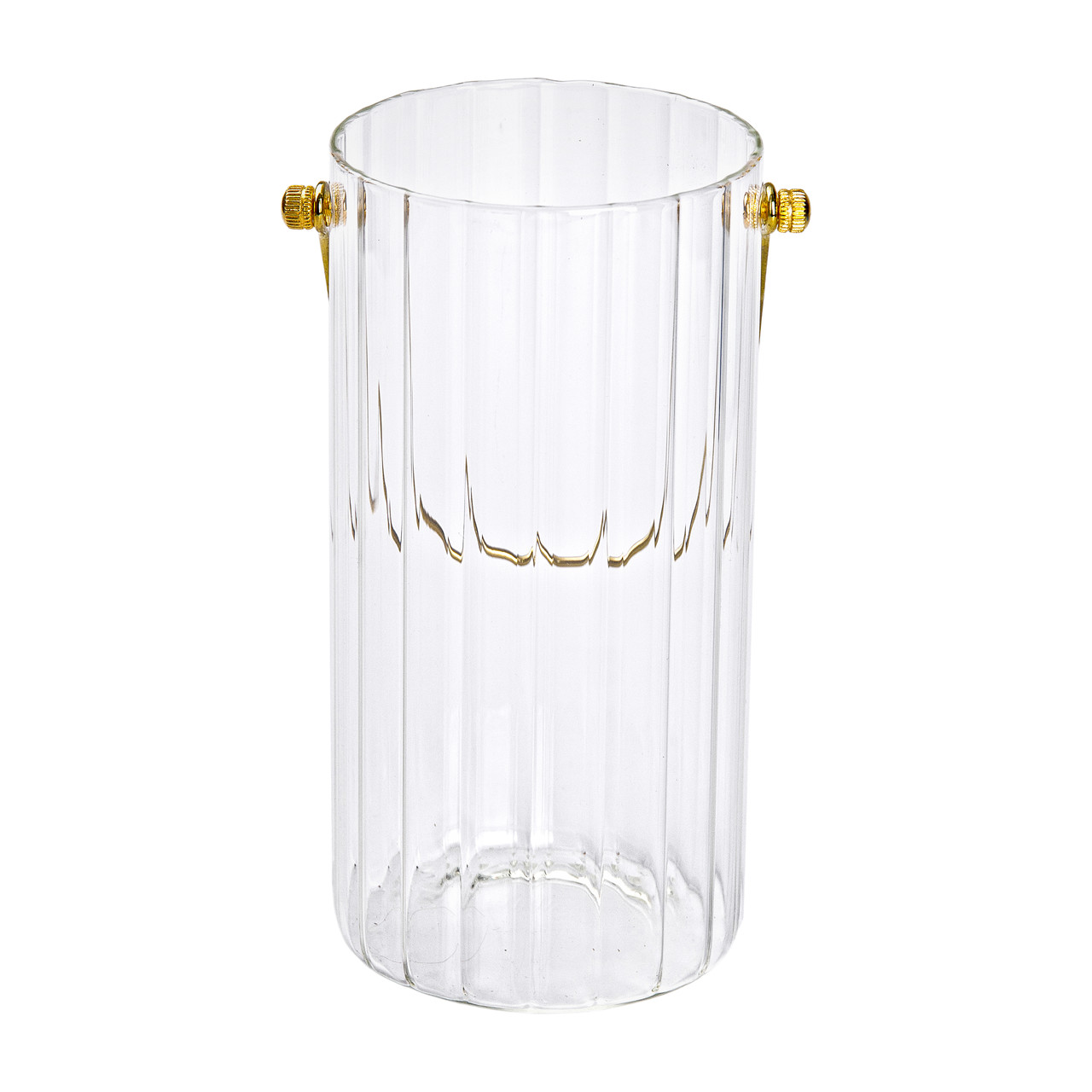 Декоративна скляна ваза для квітів із ручкою 19,5 см.