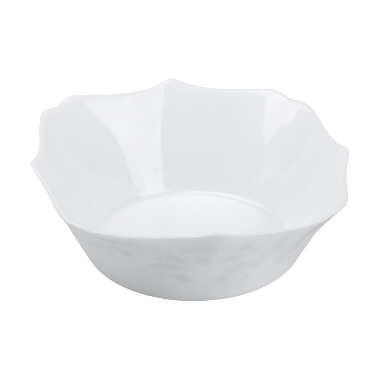 Столовий сервіз керамічних квадратних тарілок на 6 персон 24 предмети білий