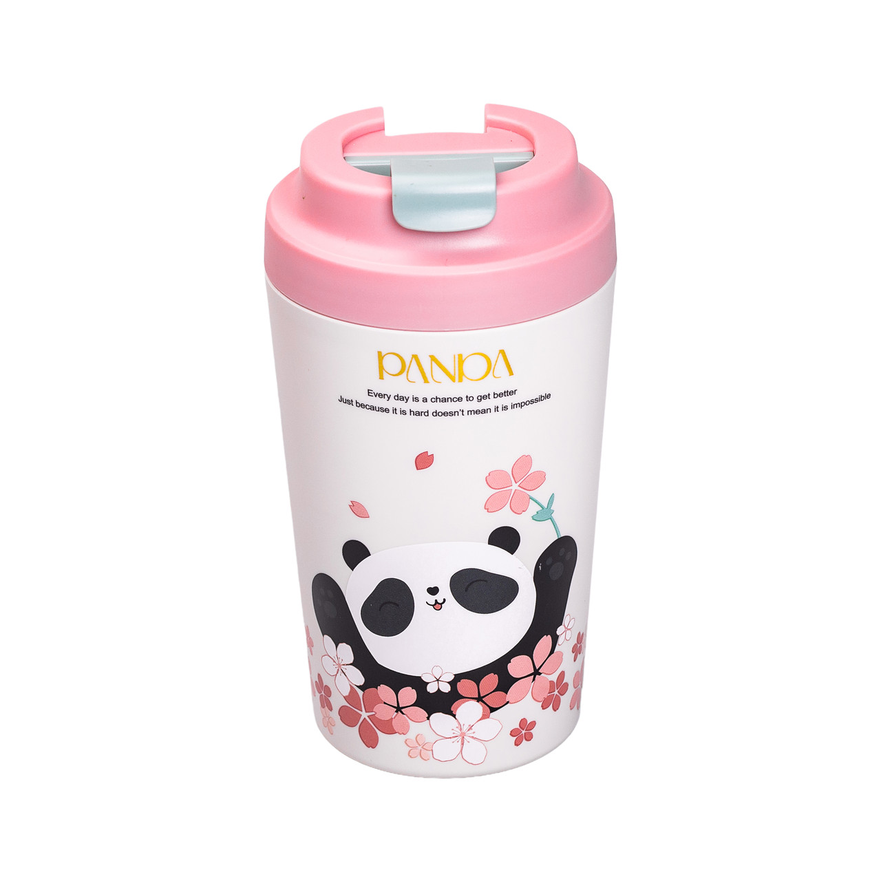 Термочашка Panda з керамічною колбою 380 мл Рожева