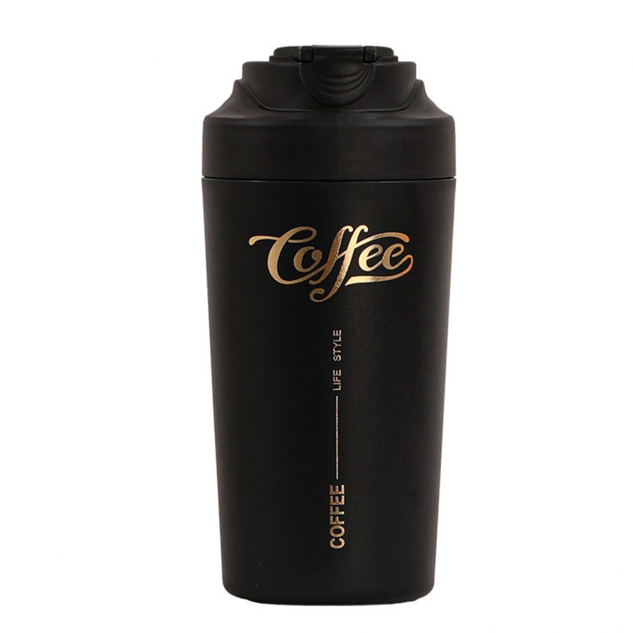 Термочашка Coffee з ремінцем 480 мл чорна