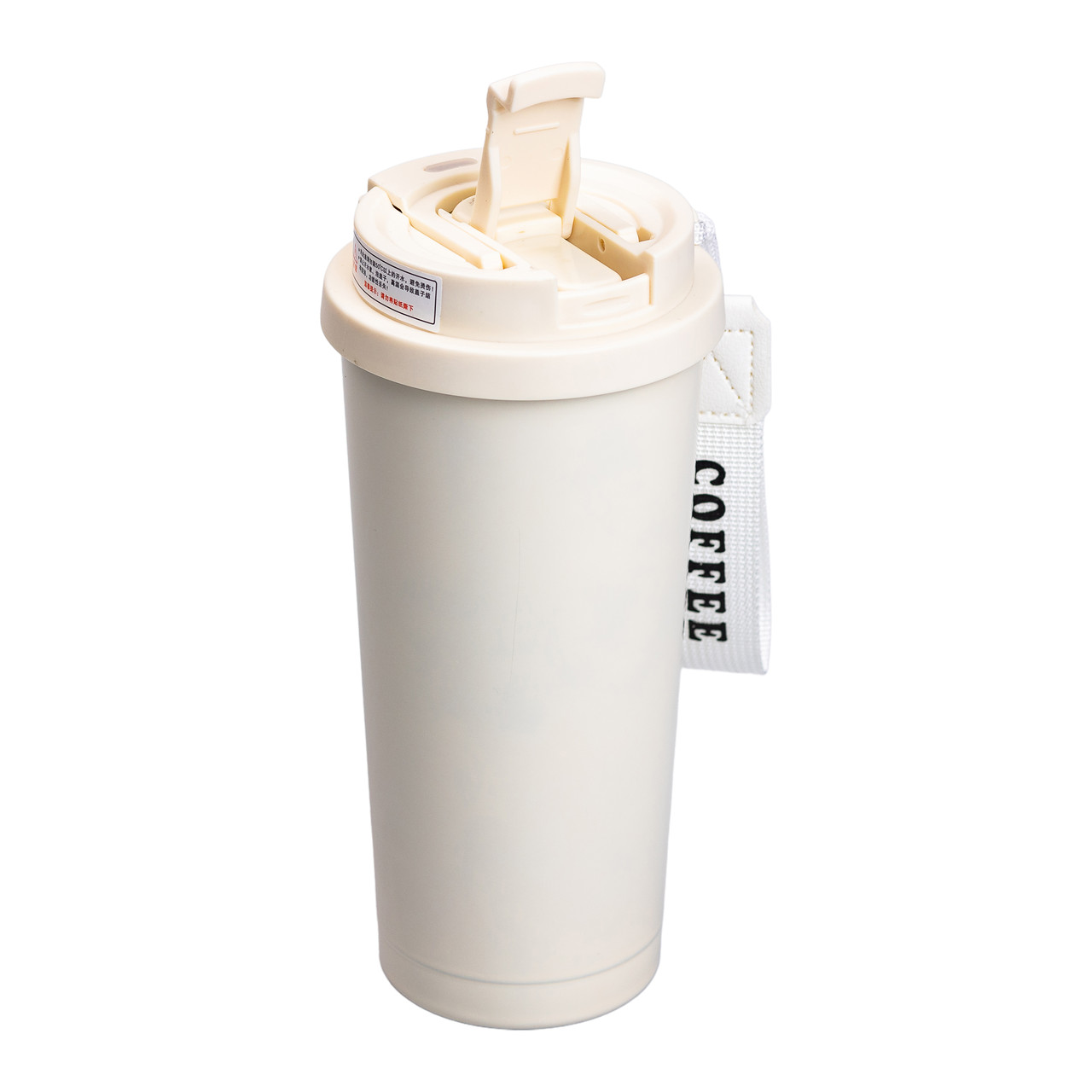 Термочашка Flower Style з ремінцем 500 мл біла