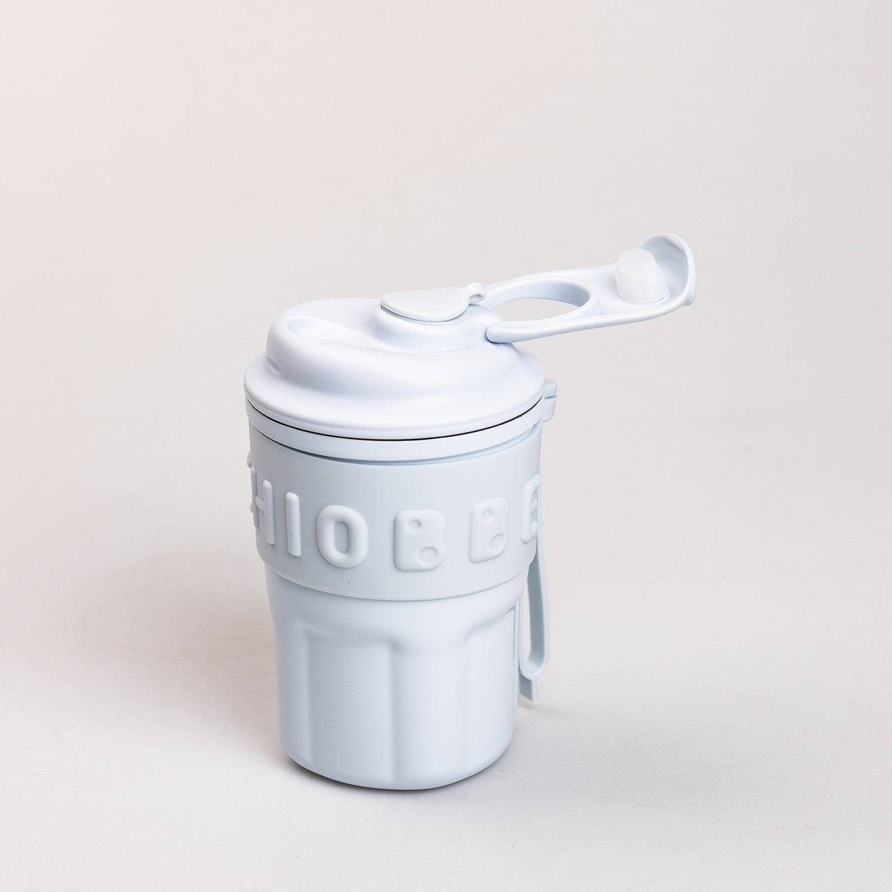 Термочашка Chiobbe з трубочкою та ремінцем 450 мл блакитна