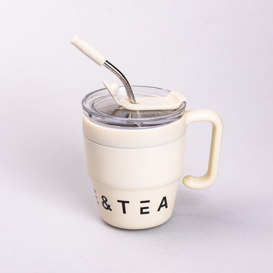 Термочашка Coffee & Tea з трубочкою бежева
