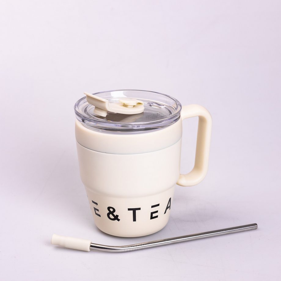 Термочашка Coffee & Tea з трубочкою бежева