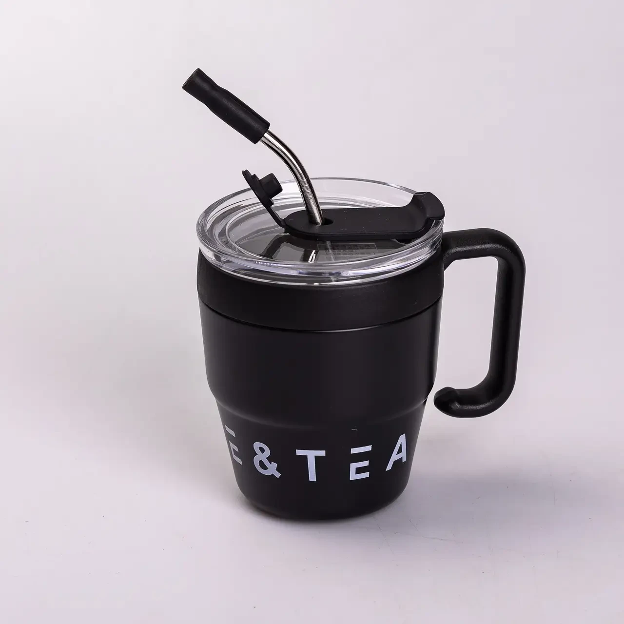 Термочашка Coffee & Tea з трубочкою чорна