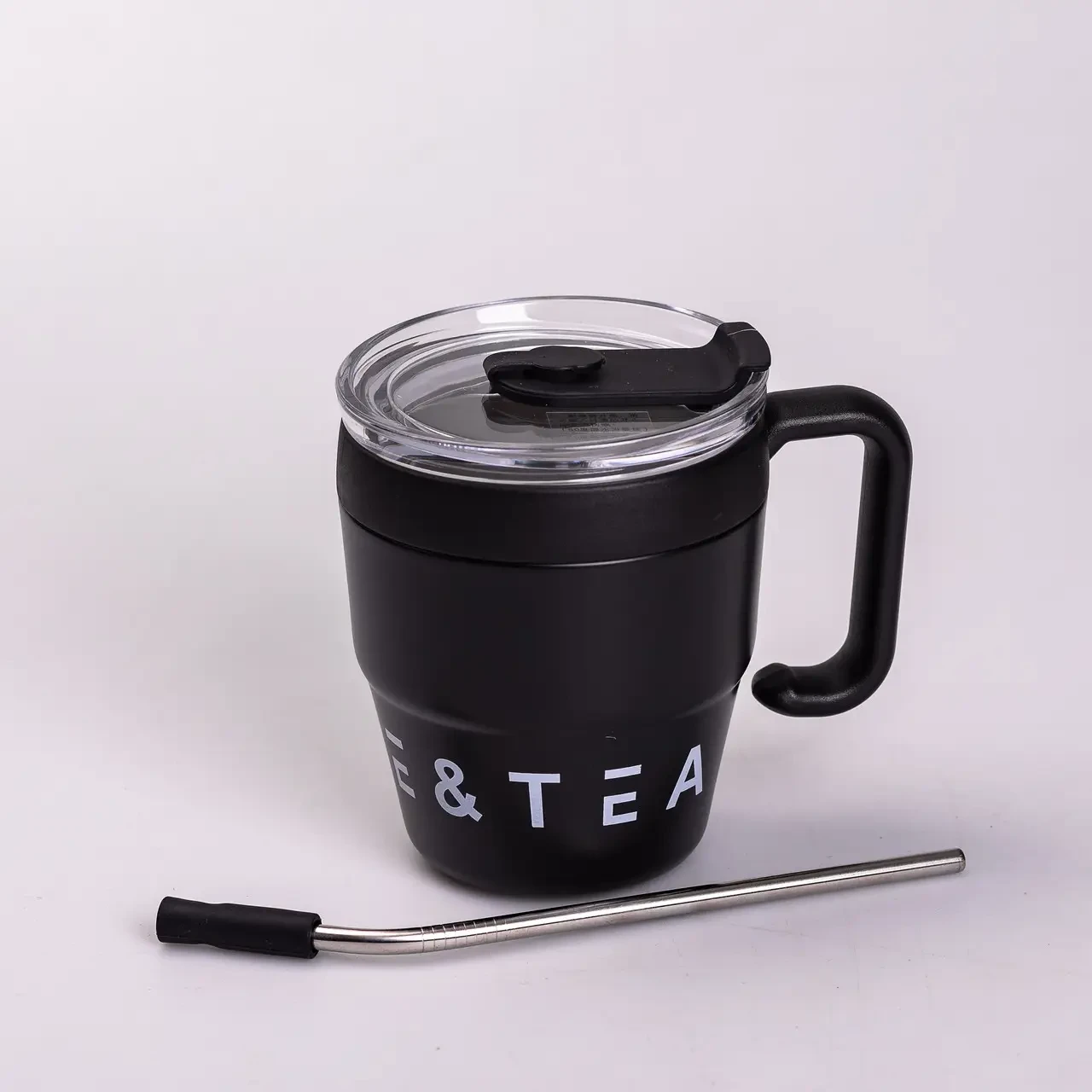 Термочашка Coffee & Tea з трубочкою чорна