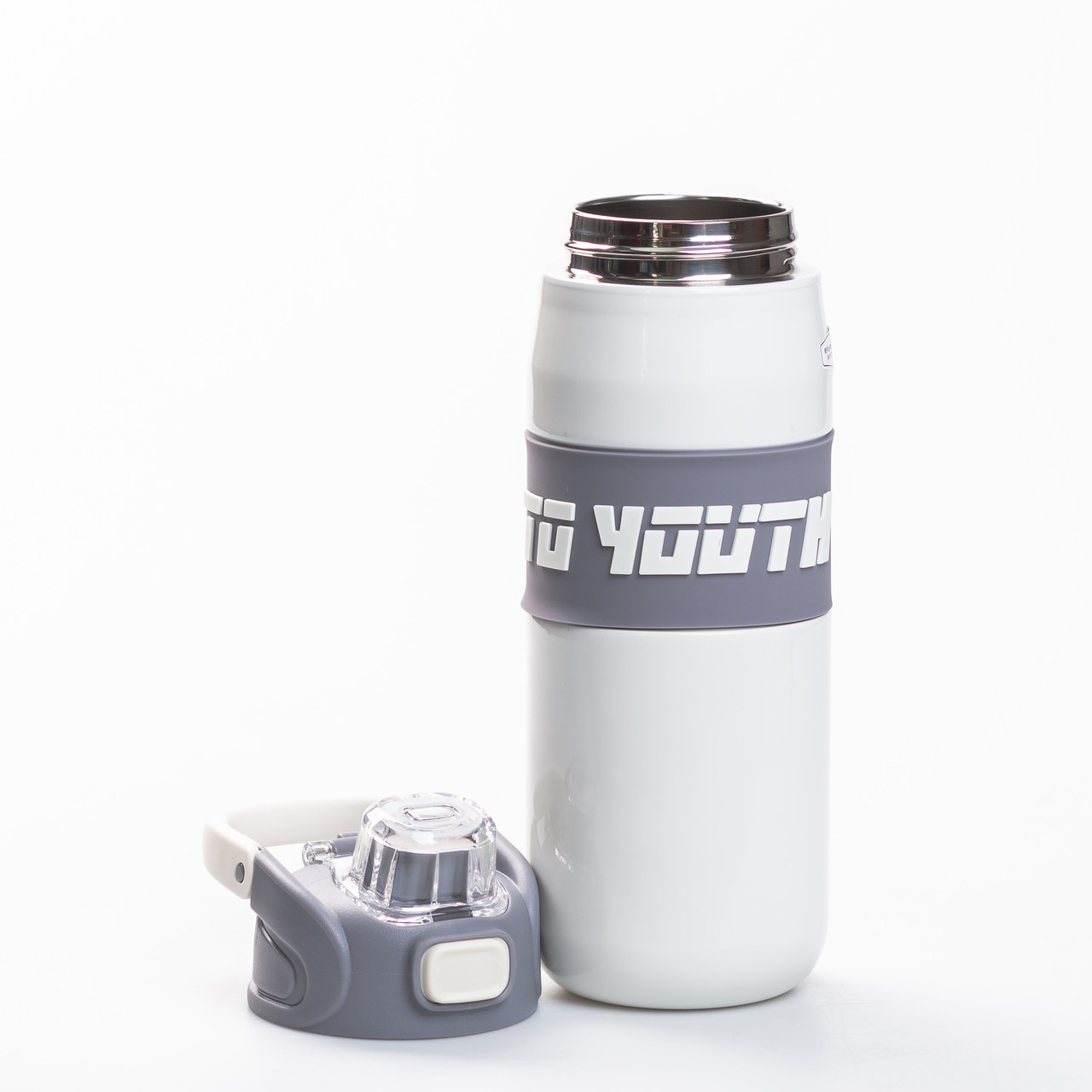 Термос спортивний з мундштуком 680 мл білий