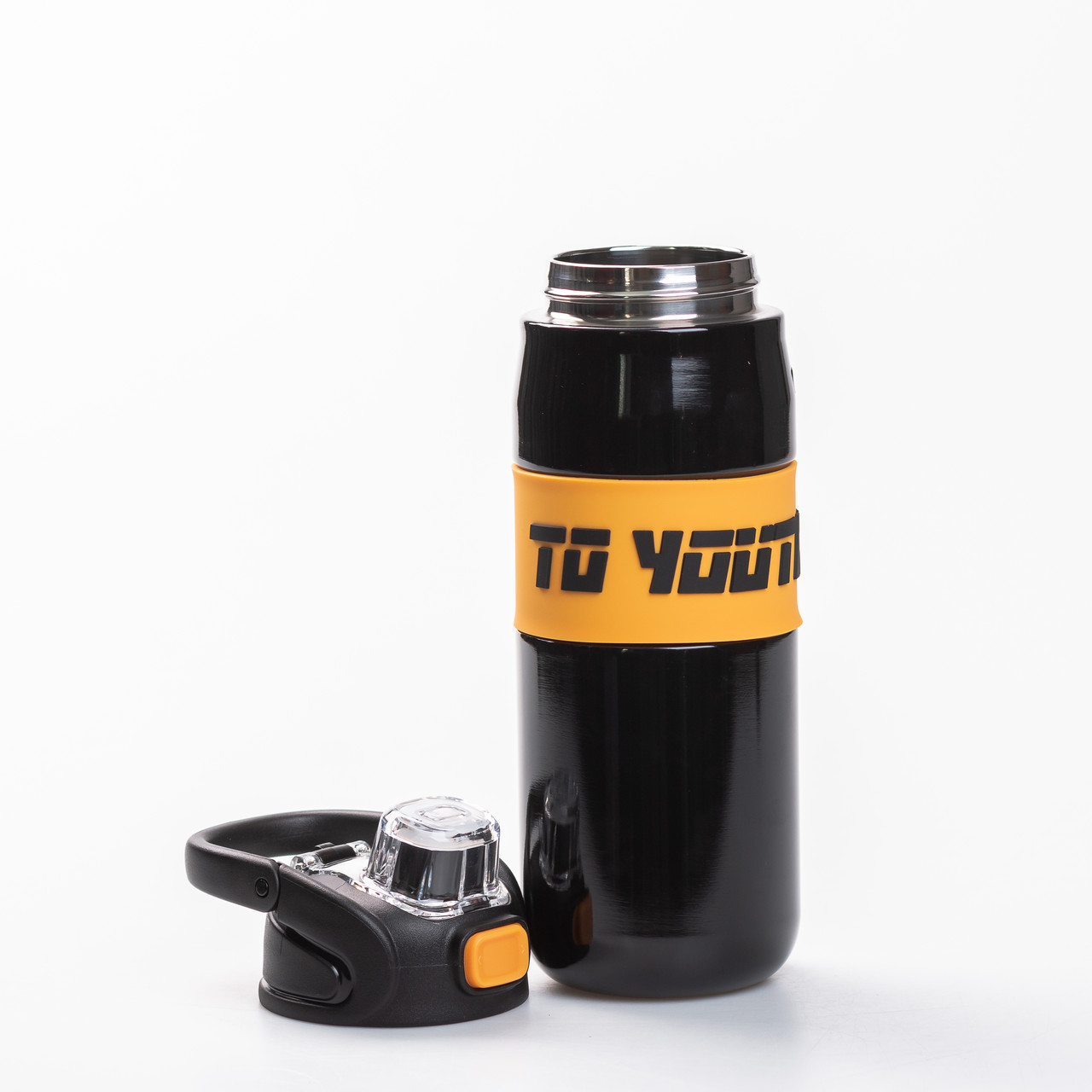 Термос спортивний з мундштуком 680 мл чорний