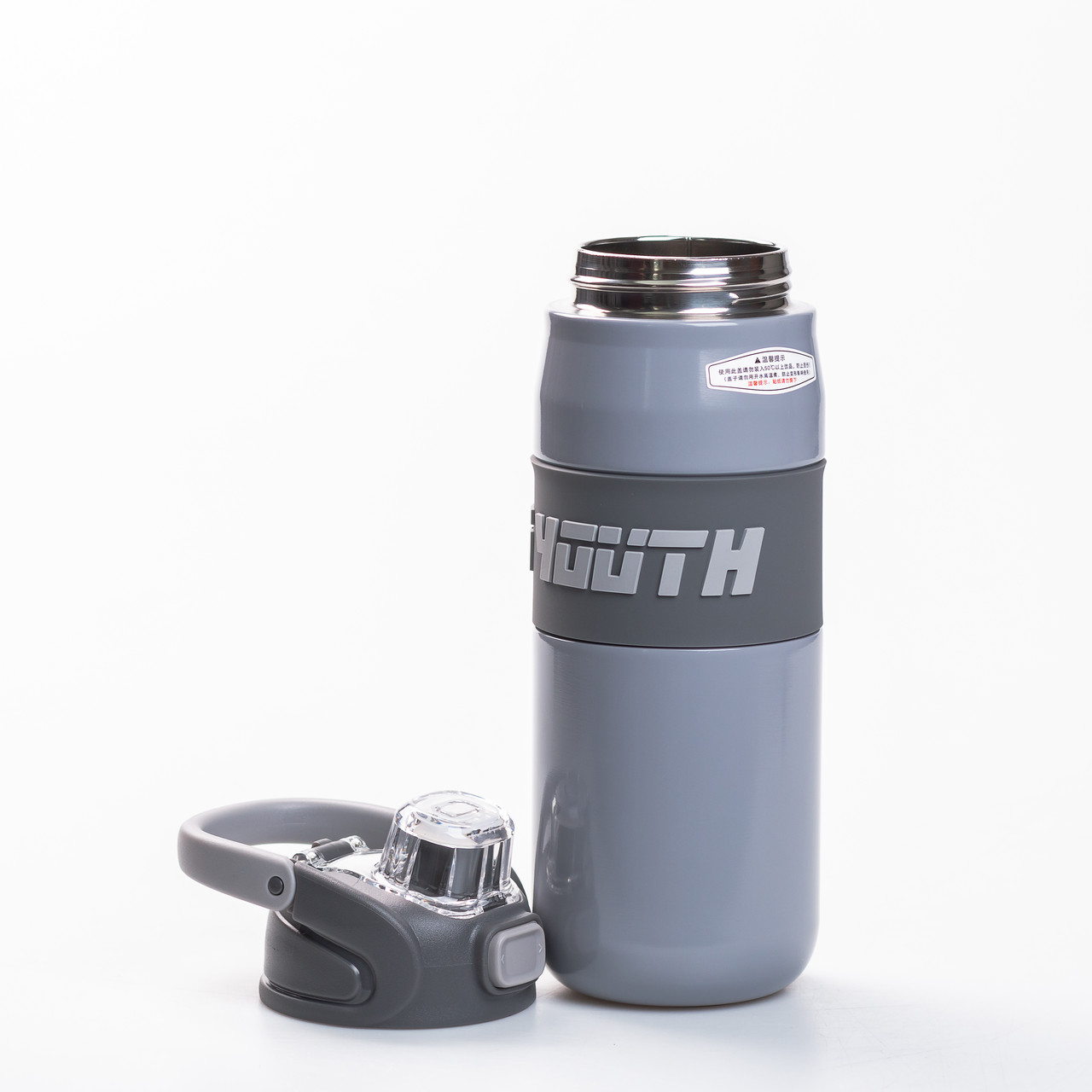 Термос спортивний з мундштуком 680 мл сірий