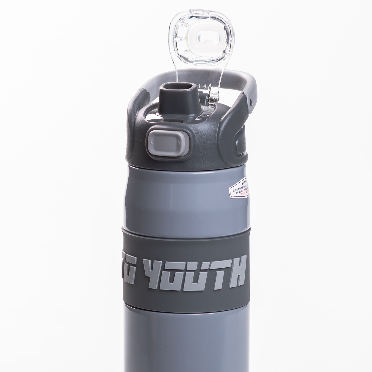 Термос спортивний з мундштуком 680 мл сірий