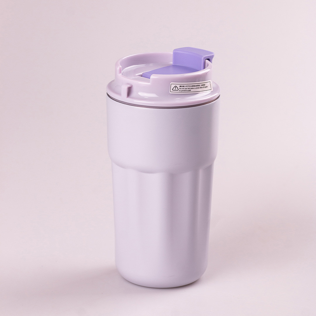 Термокухоль з напувалкою 450 мл з ремінцем Фіолетовий