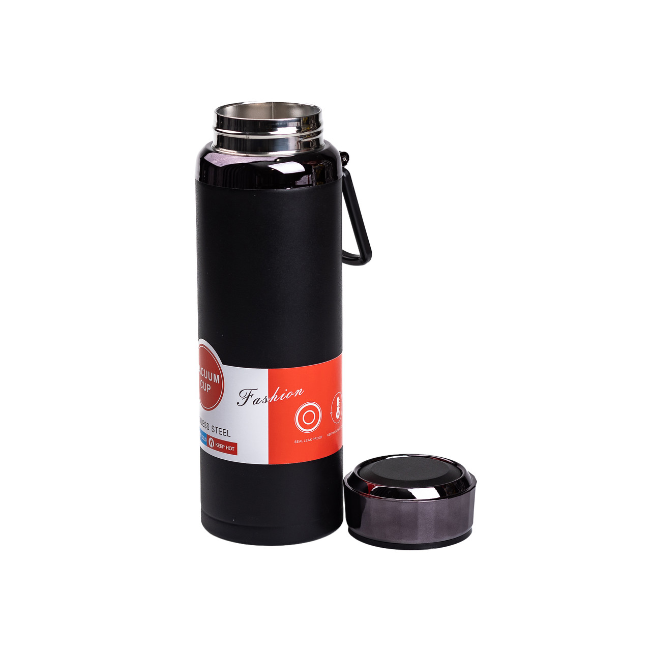 Термос з індикатором температури та широким горлом 1л чорний