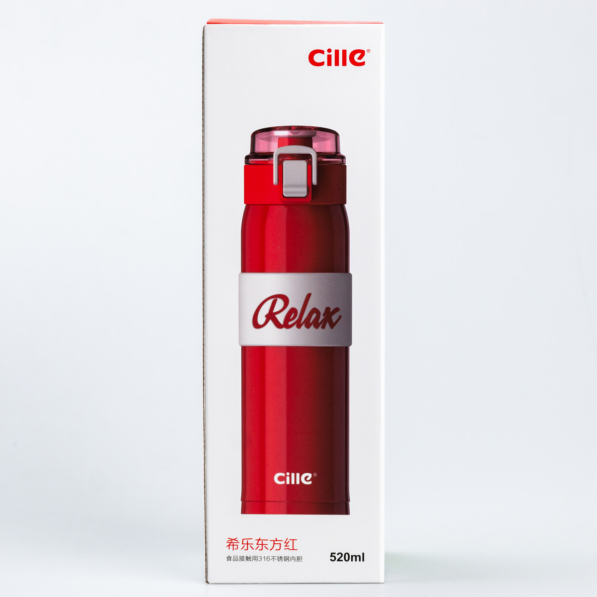 Термос Relax з поїлкою з металевою колбою 520 мл Білий