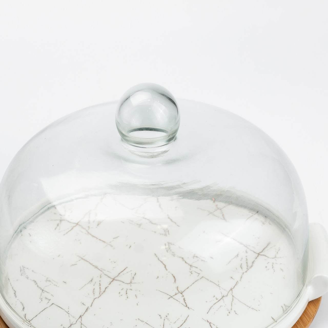 Тортівниця керамічна зі скляною кришкою 29 см