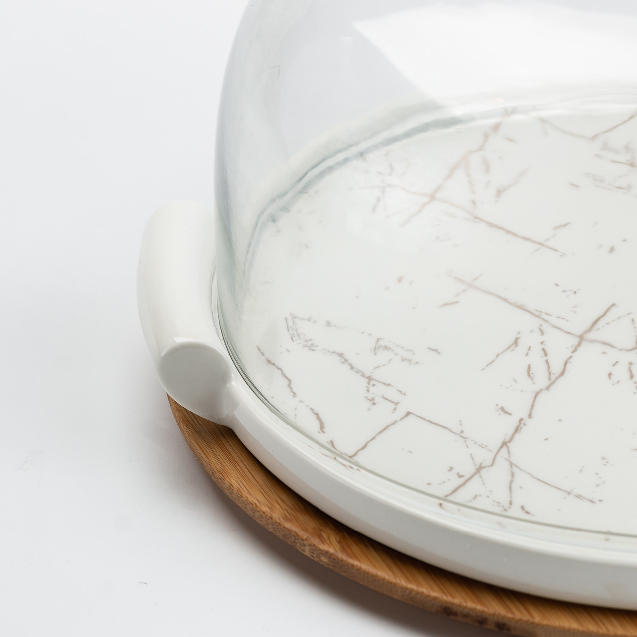 Тортівниця керамічна зі скляною кришкою 29 см