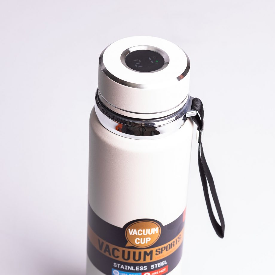 Термос Vacuum Sportsна з датчиком температури 1 л білий