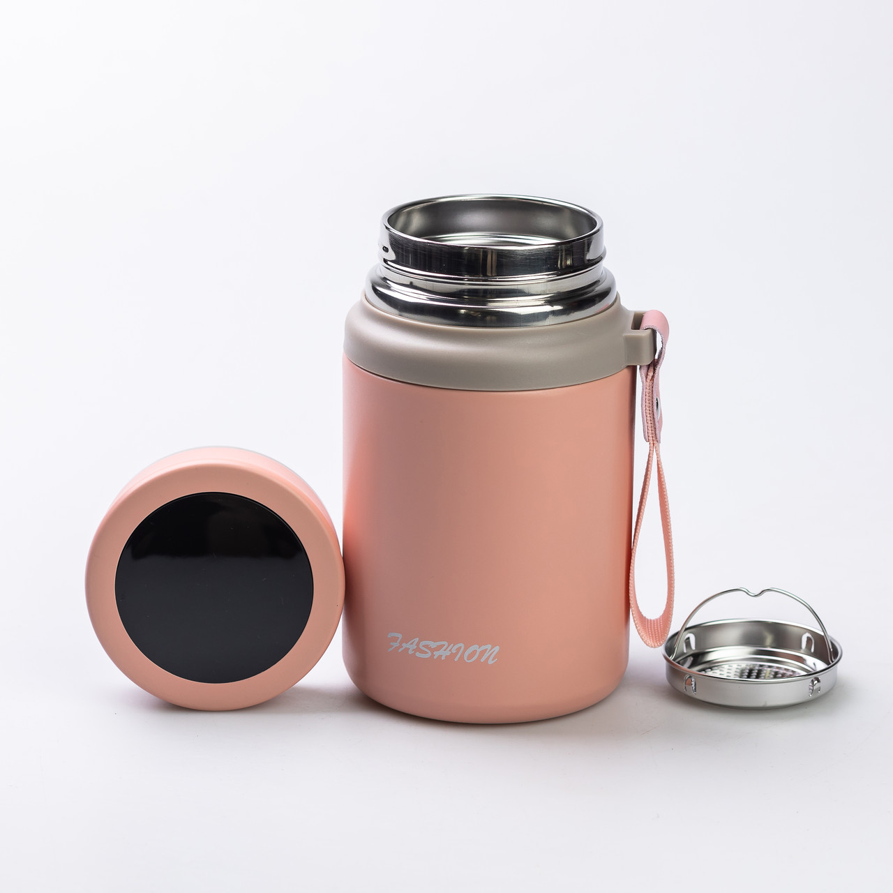 Термос Fashionна з датчиком температури 700 мл Рожевий