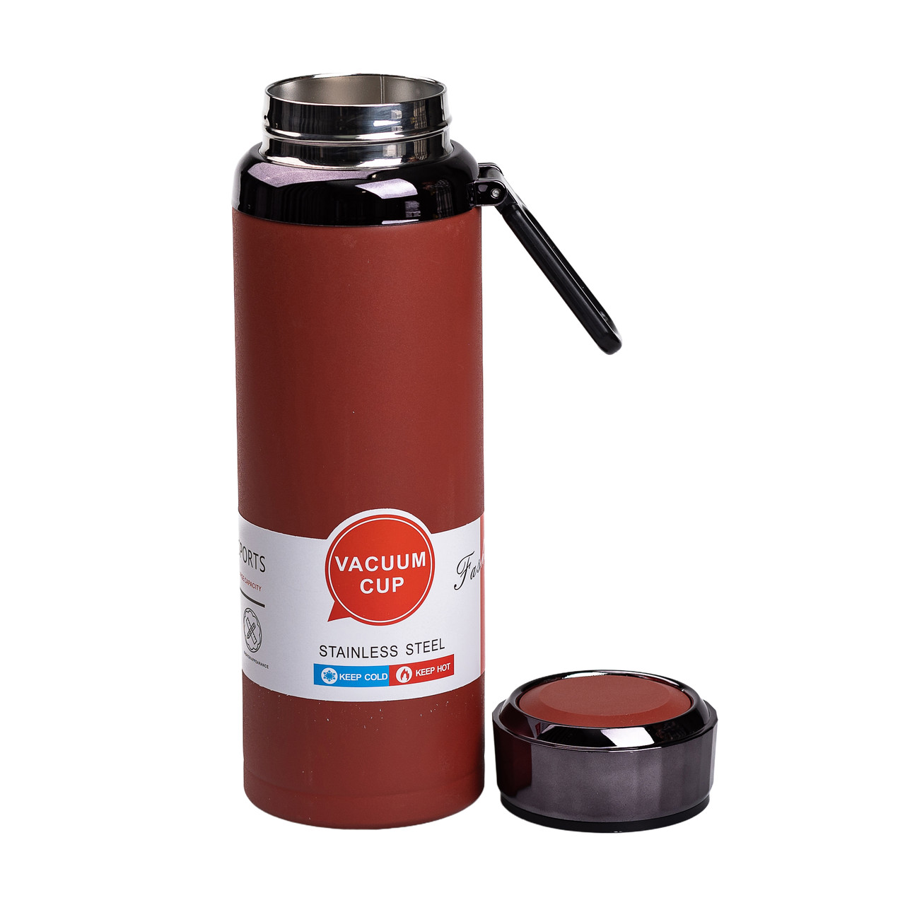 Термос з індикатором температури та широким горлом 1л червоний