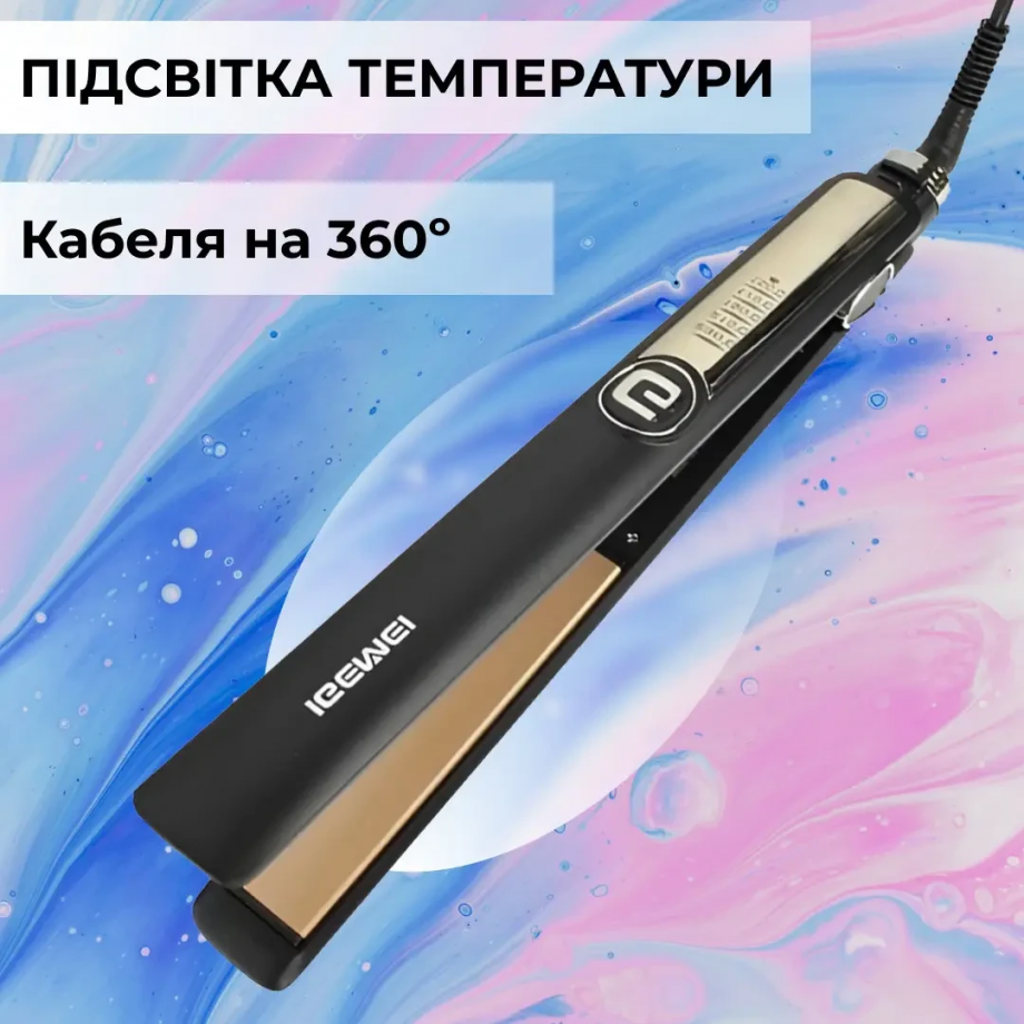 Утюжок для волосся Gemei GM-416 з турмаліновим покриттям чорний