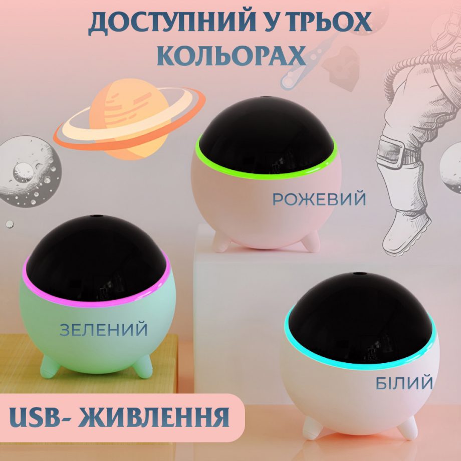 Зволожувач повітря для дому портативний 300 мл Рожевий