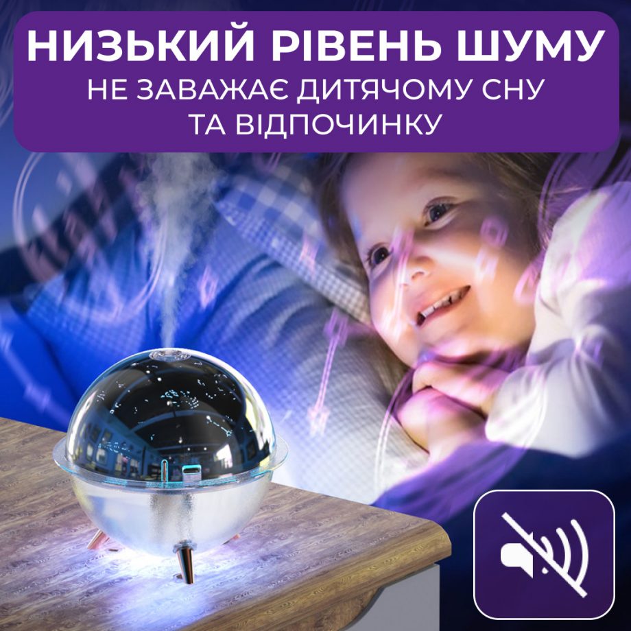 Зволожувач повітря-нічник із проекцією 260 мл, космос