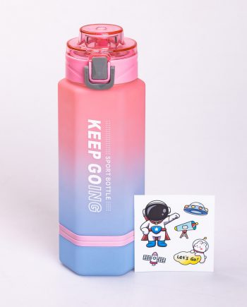 Пляшка для води Keep Going 650 мл з наклейками рожева