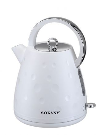 Електрочайник Sokany SK1033B 1.7 літра безшумний 1850 Вт Білий