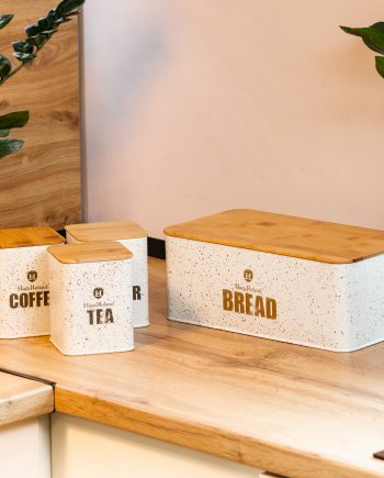 Набір для зберігання продуктів 4 штуки з бамбуковими кришками, білий