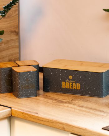 Набір для зберігання продуктів 4 штуки з бамбуковими кришками, сірий